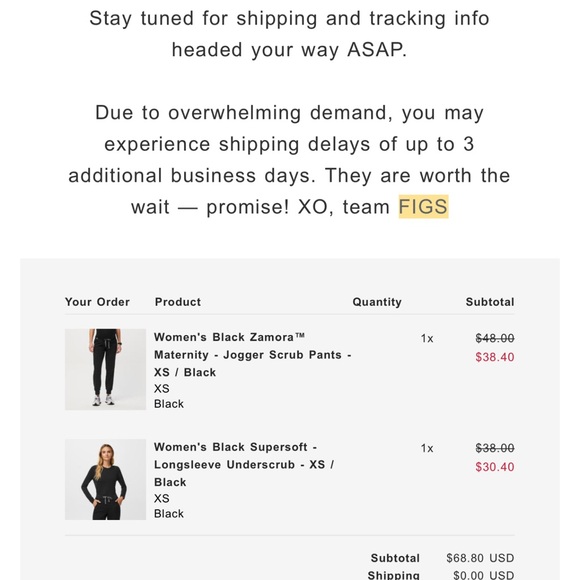 Figs Women's Black Zamora™ Maternity - Jogger Scrub Pants XS - Picture 7 of 7